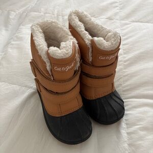 Toddler Tan Shearling-Lined Duck Boots